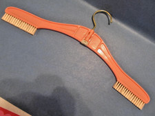 Vintage Plastic 17" Folding Travel Coat Hanger with Lint Brush  Hong Kong 504