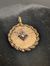 Solid 14k Gold, with Diamond, Necklace Pendant, Fine Jewelry