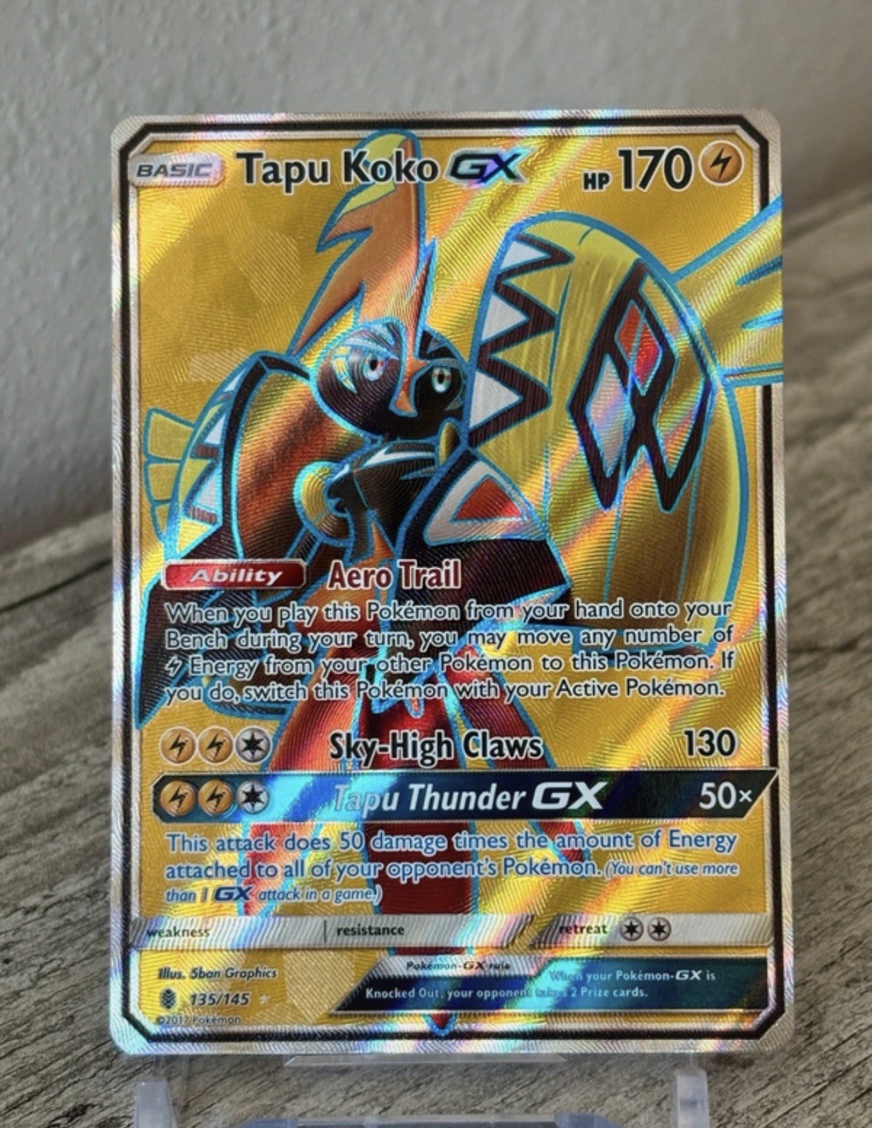 Pokémon TCG Tapu Koko GX (Full Art)   Guardians Rising 135/145 NM/M