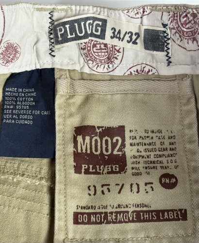 NWT Plugg Cargo Pants Men’s 34x32 Tan Vintage Y2K Skater Punk Baggy Wide Leg, $39.95 - Photo 11