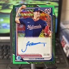 Travis Sykora Bowman 1st Green Shimmer /99 Auto!!!