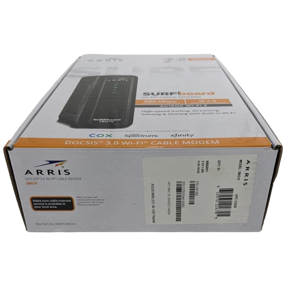 Arris Surfboard 2 Band SBG10 Wi-Fi Internet Cable Router Modem 2.4 and 5 ghz - Image 4 of 4