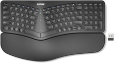 Split Ergonomic Keyboard with Cushioned Wrist and Palm Rest, 2.4G USB Wireles...
