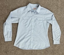 Roper Western Shirt Mens L Blue Pearl Snap Long Sleeve Cowboy Rodeo