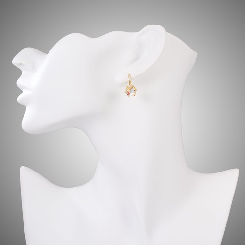 Alicia Bonnie Gem Star Gold Dichroic Glass Drop Earrings Elegant Gift - Picture 6 of 7
