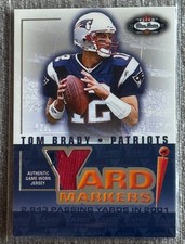 2002 Fleer Box Score Tom Brady Yard Markers Red Blue Jersey Patch Patriots