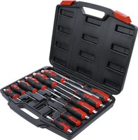 Schraubendreher Set 12Tlg Magnetisch Schlitz Kreuzschlitz Softgriff Werkstatt