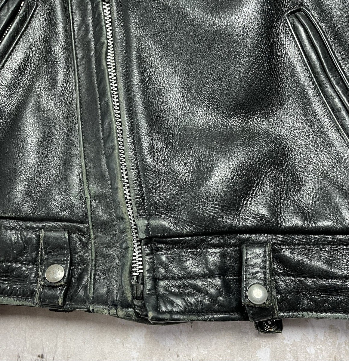 Vintage Vanson Double Riders Leather Jacket Black Size 40 TALON