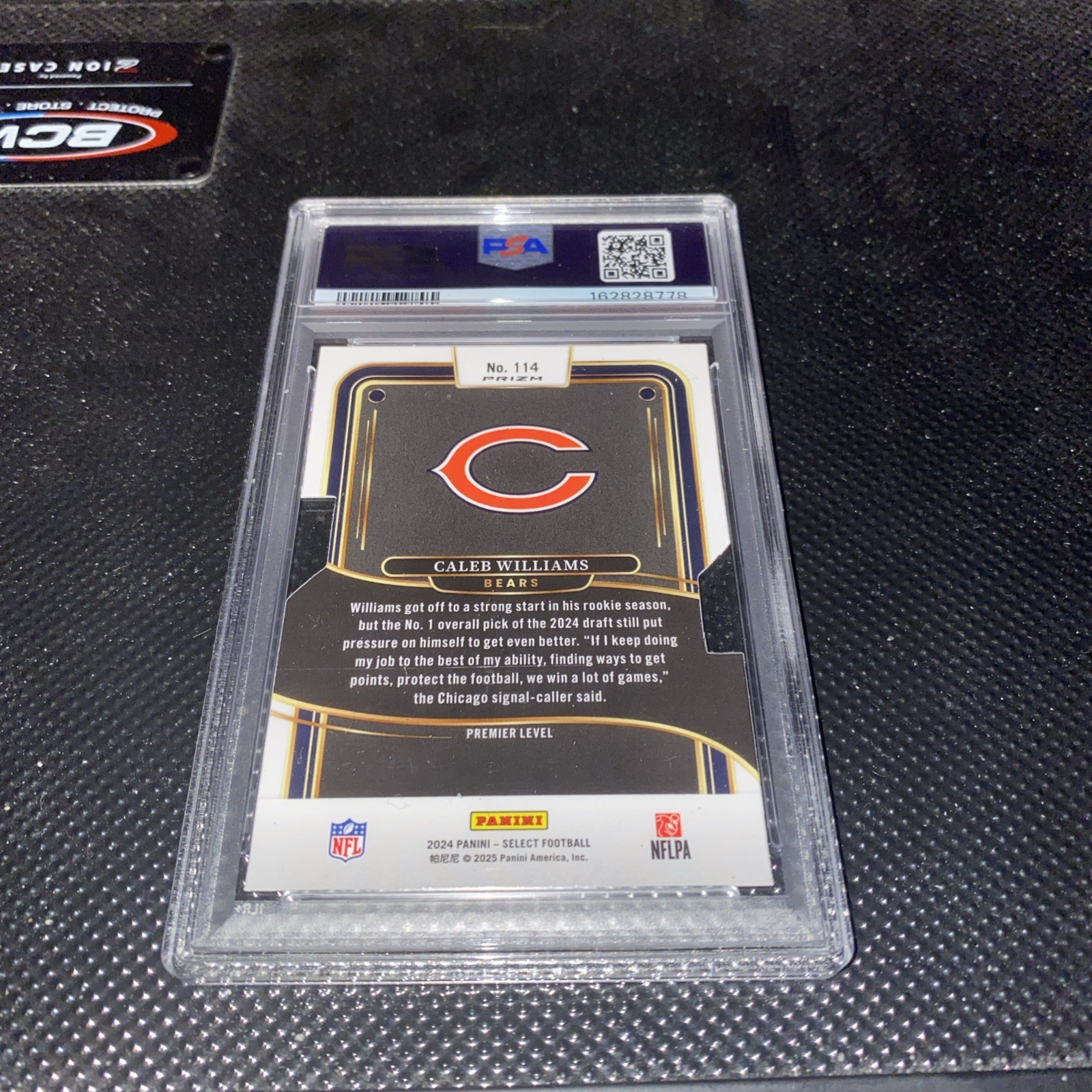 2024 PANINI SELECT DIE-CUT SILVER PRIZM #114 CALEB WILLIAMS PSA 10 view 2