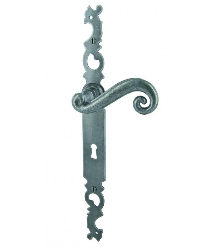 Ensemble Cévennes BRIONNE fer patiné Clé L entraxe 165 mm pour porte de chambre