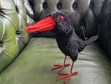 Steiff Raven Hucky Vintage 60s Stuffed Animal Retro Plush Toy Mohair 50s A17