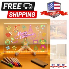 LED Note Board with Colors, Lighted Acrylic Dry Erase Board, Acrylic Message ...