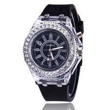 Light Flash Luminous Watches Women Men Boys Girls Silicone Wrist Watch