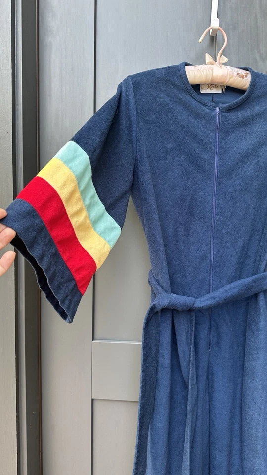 Mono mameluco vintage de tela de felpa Katz para mujer pequeño (?) Entrepierna años 70 80 Foto 4 de 4