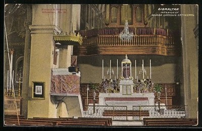 Ansichtskarte Gibraltar, Interior of Roman Catholic Cathedral 