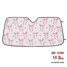Sun Visor for Car Windshield Shade, Car Shade Front Windshield, Pink Bow Ribbon