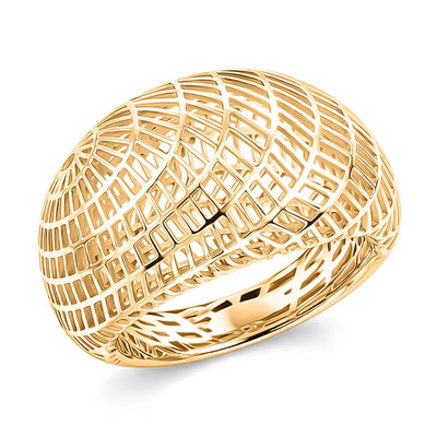 D'Joy 14K Gold Over 925 Sterling Silver Geometric Openwork Ring Size 6 3.6g