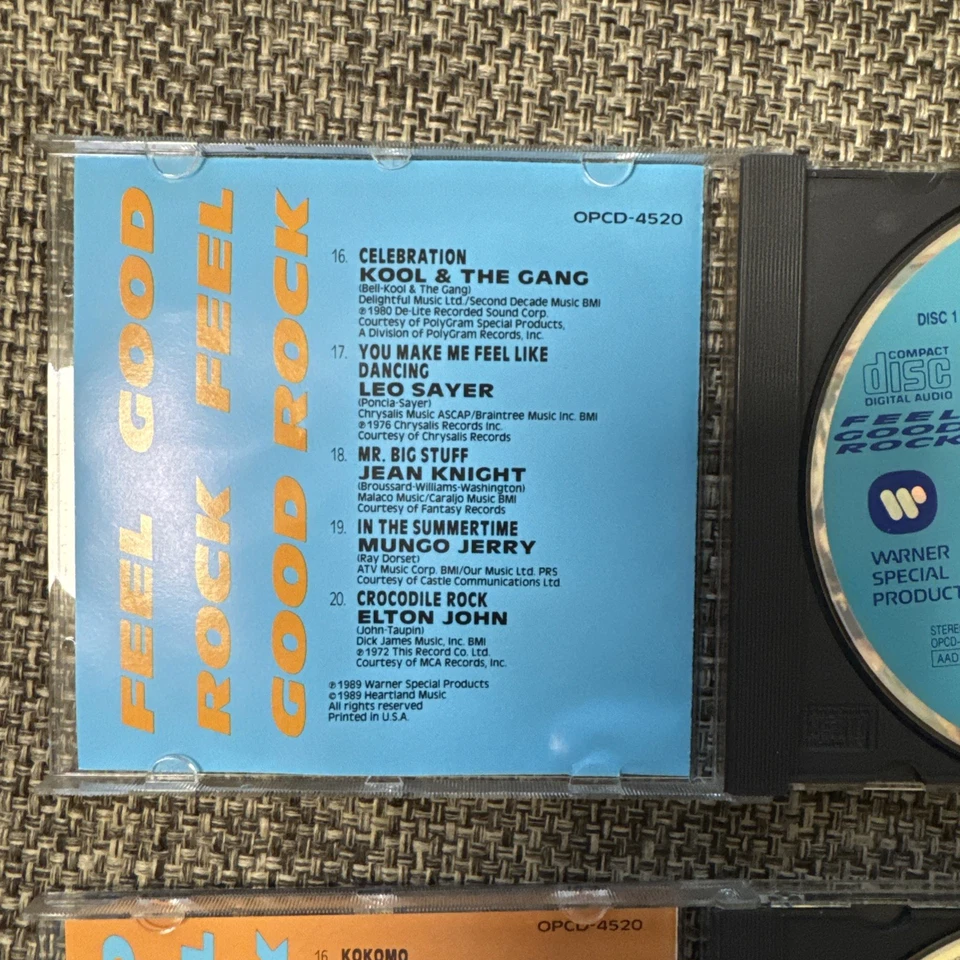 FEEL GOOD ROCK-Various- 2 CD Set, 1989 Warner Special Products/Heartland - Image 4 of 4