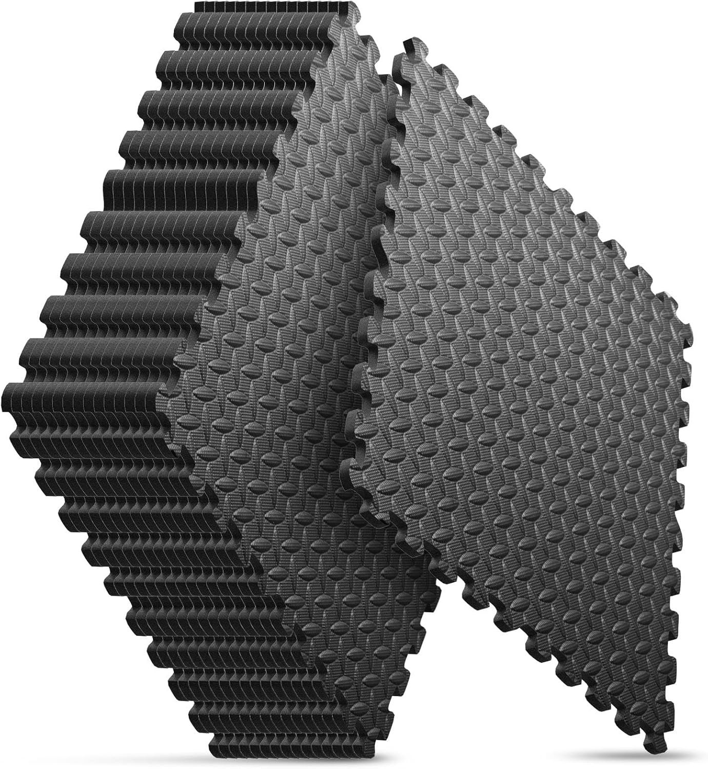 Home Gym Floor Mat EVA Interlocking Foam Tiles 24x24 1/2in 64 Sq Ft