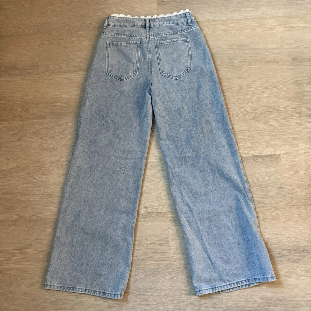 Pantalones de mezclilla de pierna ancha Forever 21 lavado claro