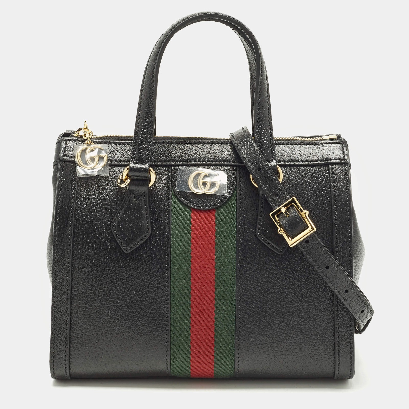 Gucci Ophidia Web Small Black Leather Tote
