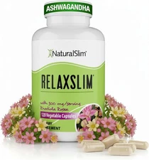 NaturalSlim Relaxslim Russian Adaptogen Supplement with Rhodiola Rosea 120 Caps