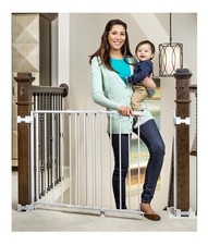 Safety 29"-43" Extra Wide Baby Gate for Top of Stairs Doorways