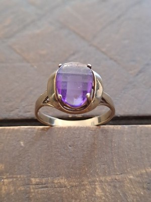 Ring Gold 333 / 8 Karat mit Amethyst Vintage Gr. ca. 54