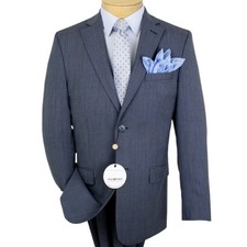 Boys Pino Porte Wool Blend Suit Jacket/ Blazer Size 20 Blue Slim Fit
