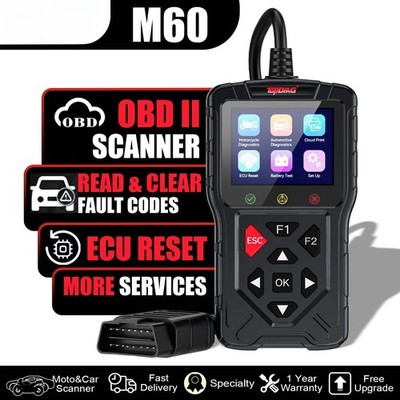 TopDiag M60 OBD2 Scanner Motorcycle Car Fault Code Reader DTC Lookup ECU Reset