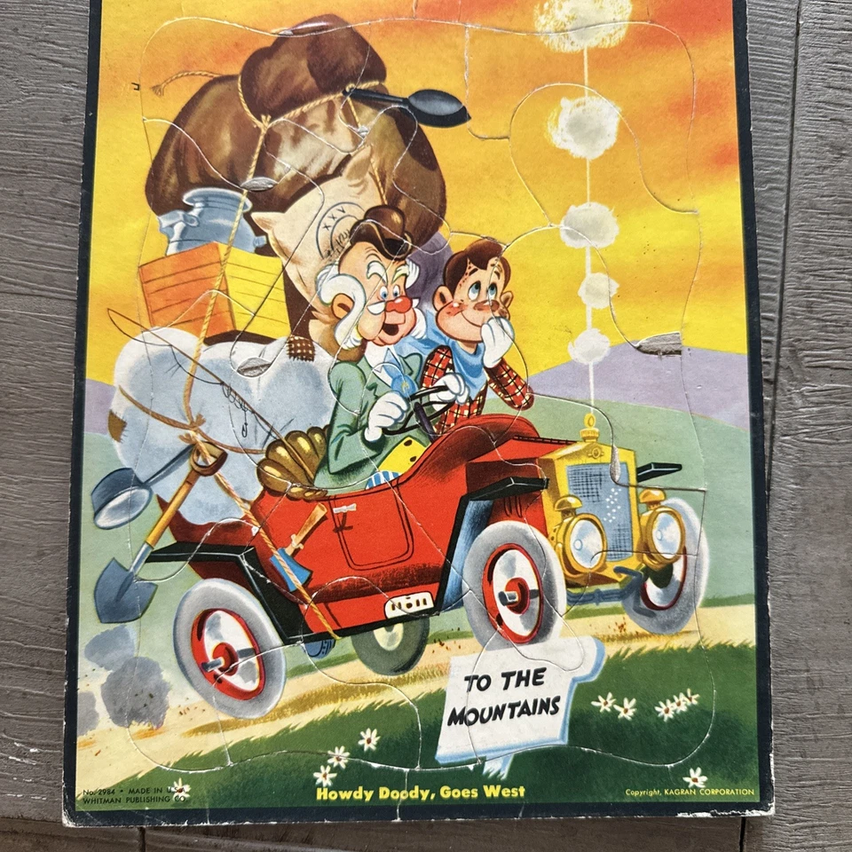 Vintage Rahmen Tablett Puzzle Menge 15 1950er Roy Rogers Howdy Doody Davy Crockett - Bild 4 von 4