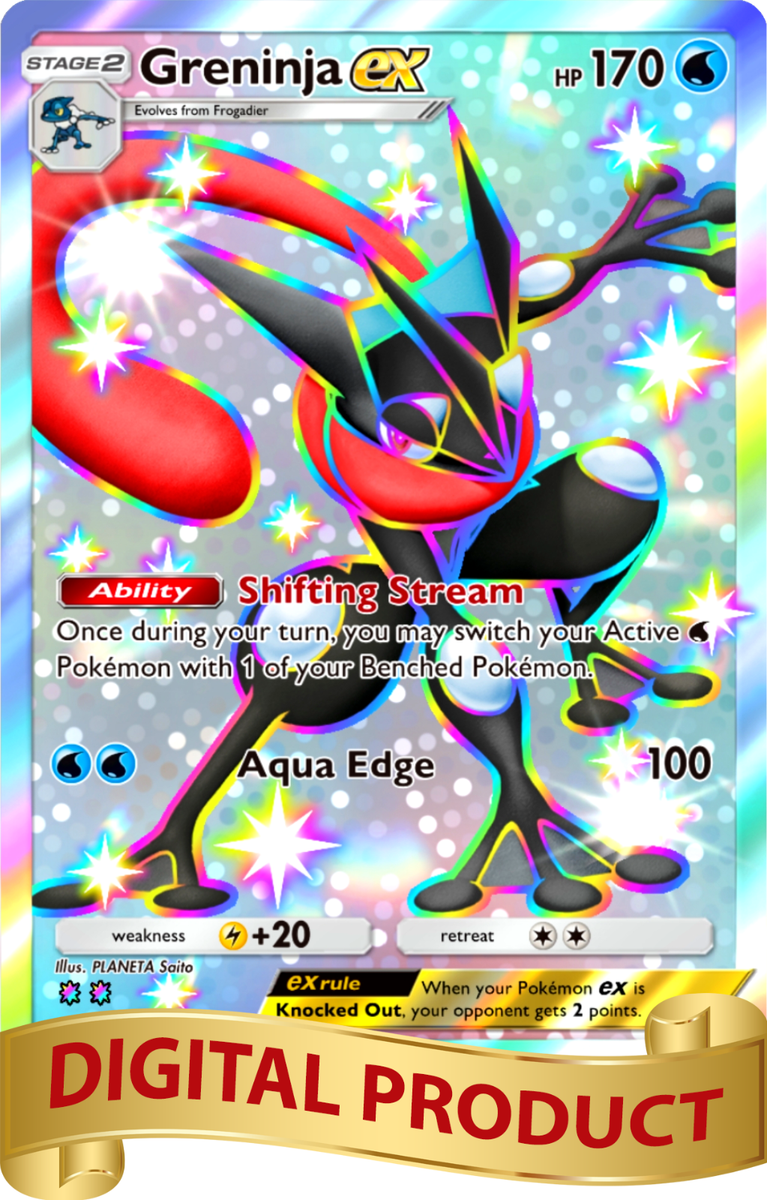 rare greninja pokemon card Pokemon Pocket TCG Card Full 2 Star Shiny Greninja EX Pulsing Aura DIGITAL