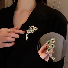 Breastpin Jewellery scarf ring Crystal calla Flower Wedding Gold Brooch Pin