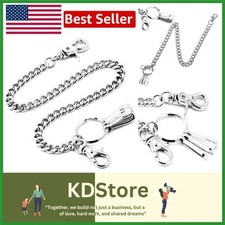 23-Inch Heavy Duty Wallet Chain with Secure Lobster Clasp and Keyrings