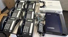 Used Panasonic Business Phone System KX-TA824 Control Box w/ 6 KX-T7736 Phones +