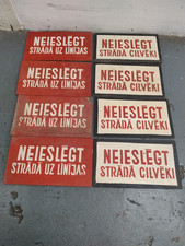 8 Vintage Attention Plaques-Safety Soviet Industry Signs, made in USSR.