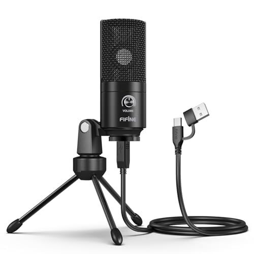 FIFINE USB Microphone Condenser Microphone PC Microphone Internet Calling Game
