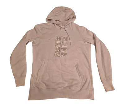 Gymshark White Spellout Soft Cotton Drawstring Mens Hoodie Sweatshirt Small