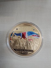 Windsor Mint Winston Churchill VE Day with Swarovski" 70mm 2020 Coin 24k layered