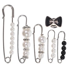 6 Pcs Brooch Pin Safety Pins for Sweater Dress Clothes Decoration