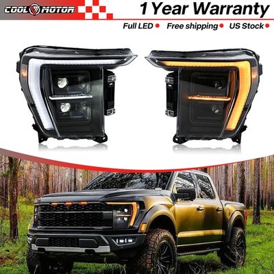 For 2021-2023 Ford F150 FULL LED Headlights Front Lamps W/DRL Startup Animation