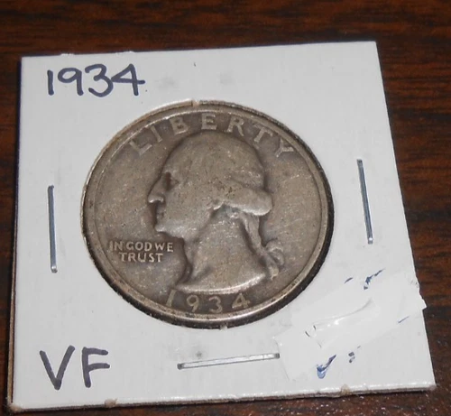 1934 SILVER WASHINGTON QUARTER - VERY FINE