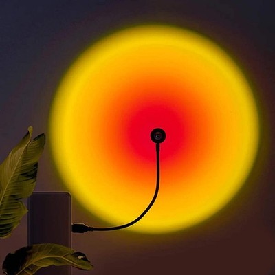 USB Sunset Lamp LED Rainbow Neon Night Light Projector Photography Wall Atmosphe