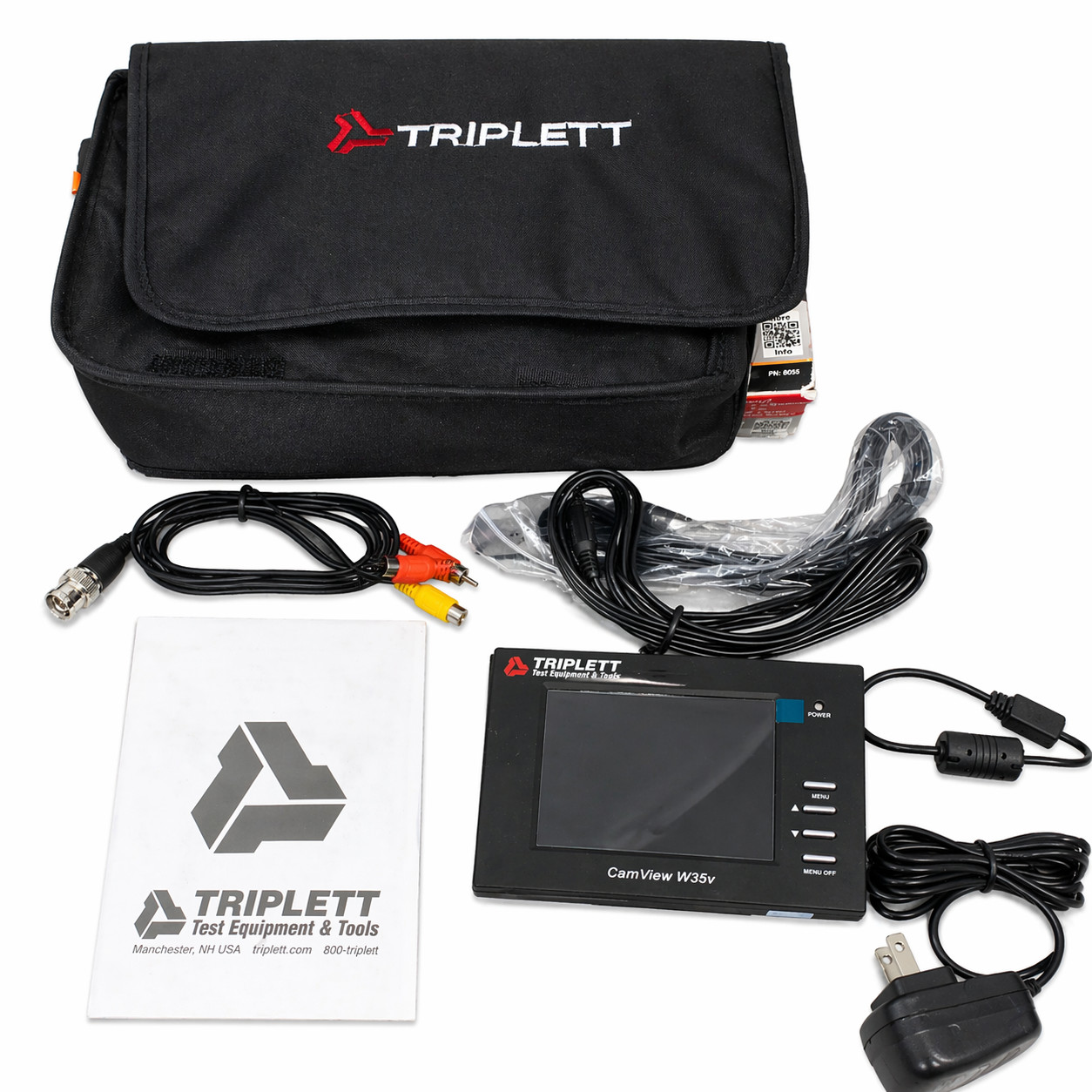 Triplett CamView W35v 8055 3.5" CCTV Wrist Test Monitor 12V Kit NIB