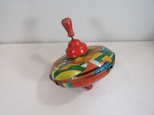 Ohio Art Tin Litho Spin Top with Girl Pilots