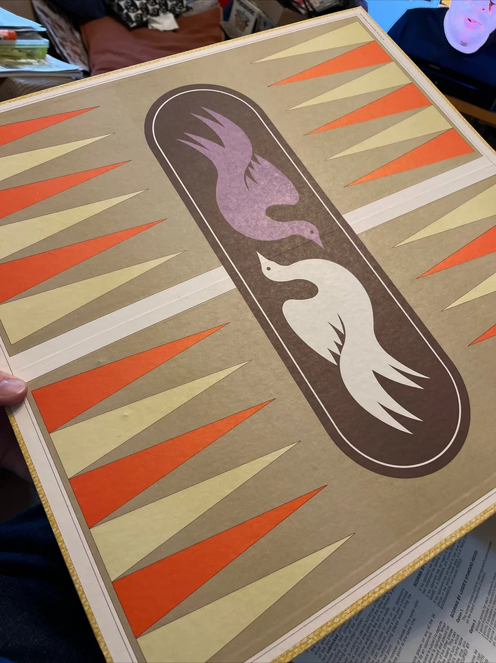 Vintage 1975 Backgammon Board Game S&R Games CIB Rare Wooden Pips Pawns Checkers - Image 2 of 4