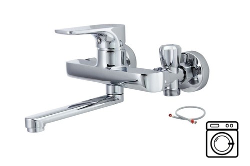 Wandarmatur Küche/Bad Küchenarmatur mit Adapter für Geräteanschluss Wasserhahn - Bild 1 von 6