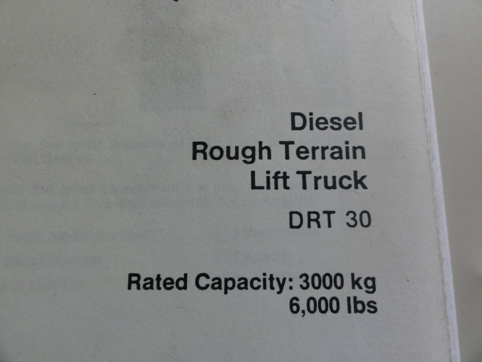 Clark DRT30 Rough Terrain Lift Truck Forklift Adjustment Repair Manual
