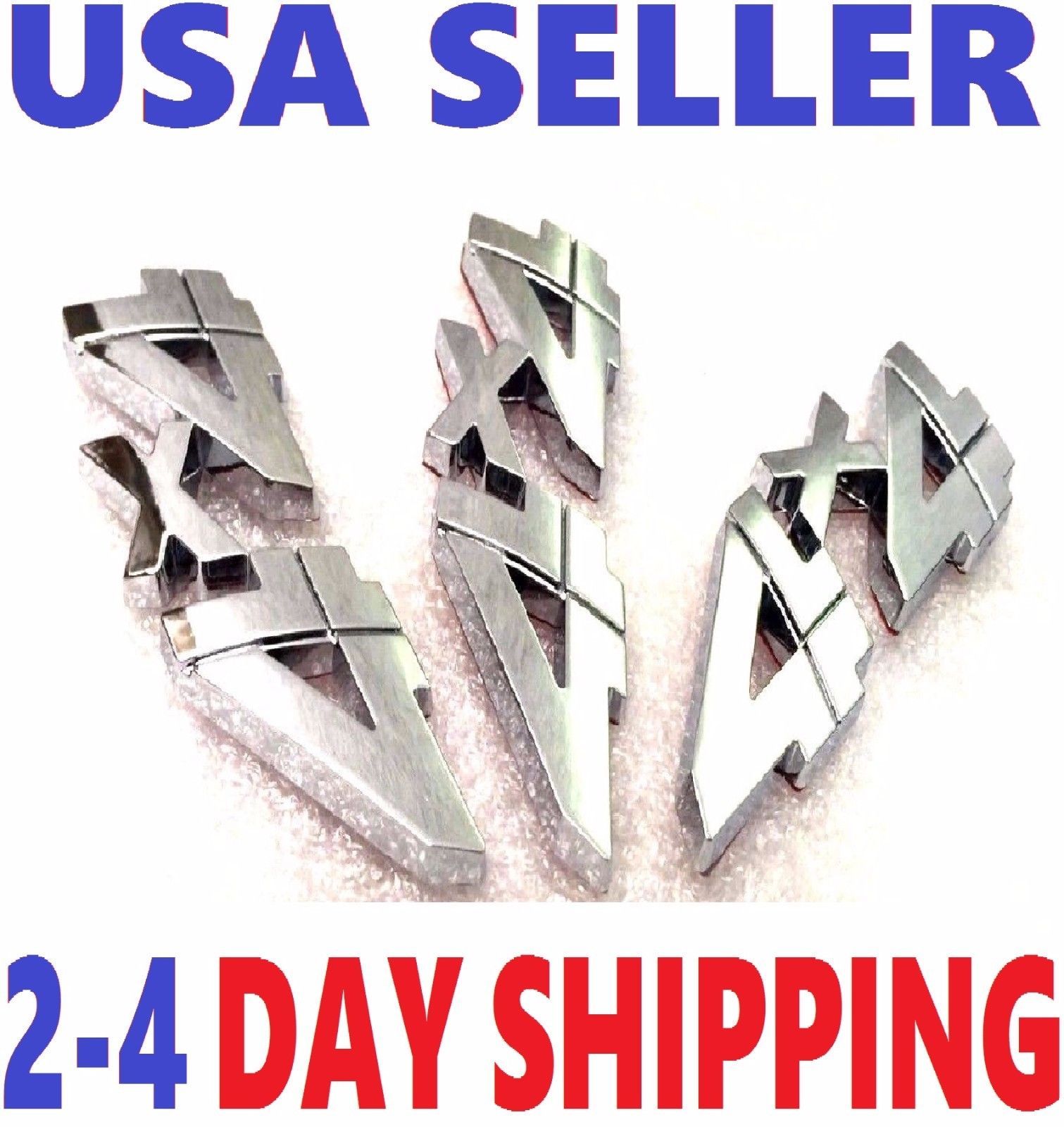 3X Chrome 4X4 EMBLEM 4 X 4 Truck Old logo decal SIGN badge Letters FIT ALL CARS