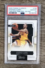 STEPHEN CURRY 2009 Panini Classics TIMELESS TRIBUTES SILVER 166 PSA 10 GEM #/100